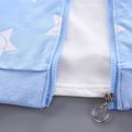 3-piece Toddler Boy Long-sleeve White Tee, Stars Print Bomber Jacket and Elasticized Black Pants Set Light Blue