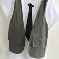 2pcs Toddler Boy Gentleman Suit, Faux-two Top and Elasticized Shorts Set Green image 4