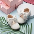 Toddler / Kid Wavy Edge Bow Ribbon Decor White Princess Shoes White image 1