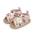Baby / Toddler Floral Decor Two Tone Open Toe Sandals Prewalker Shoes Pink image 1