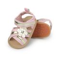 Baby / Toddler Floral Decor Two Tone Open Toe Sandals Prewalker Shoes Pink image 4