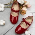 Toddler / Kid Bow Knot Decor Pure Color Mary Jane Shoes Red image 1