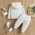 2pcs Baby Boy/Girl Striped Long-sleeve Hoodie and Pants Set White
