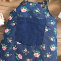 Baby Girl All Over Floral Print Denim Overall Dress with Pocket Blue image 5