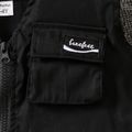 Toddler Boy Trendy Pocket Design Zipper Black Vest Black
