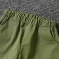 Toddler Boy Casual Pocket Design Elasticized Pants Army green