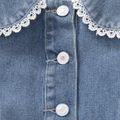 Toddler Girl Statement Collar Lace Design Denim Jacket Light Blue image 3
