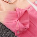Toddler Girl Sweet Tie Dyed Colorblock Lapel Collar Denim Jacket Pink image 5