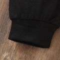 2pcs Toddler Girl Trendy Cold Shoulder Long-sleeve Tee and Cargo Pants Set Black image 5