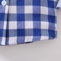 Toddler Boy Classic Plaid Lapel Collar Long-sleeve Shirt Blue image 5