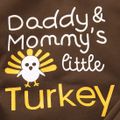 2pcs Toddler Boy Thanksgiving Faux-two Sweatshirt and Pants Set Brown image 4