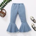 Toddler Girl Trendy Ripped Denim Flared Jeans Blue image 2