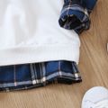 Toddler Boy Preppy style Faux-two Plaid Splice Sweatshirt White image 5