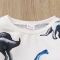 Kid Boy Animal Dinosaur Print Pullover Sweatshirt White image 2