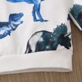 Kid Boy Animal Dinosaur Print Pullover Sweatshirt White image 5