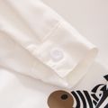 طفل رضيع طفل لعوب طباعة طية صدر السترة طوق قميص أبيض أبيض image 5