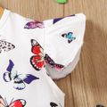 Toddler Girl Sweet Butterfly Print Flutter-sleeve Tee White image 4