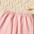 Toddler Girl Unicorn Star Print Ruffled Striped Hem Leggings Pink