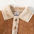 Baby Boy/Girl Thermal Fuzzy Lined Suede Long-sleeve Jacket Brown image 4