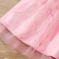 Toddler Girl Playful Unicorn Print Mesh Splice Flutter-sleeve Dress Pink image 5