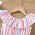 Toddler Girl Classic Stripe Flounce Sleeveless Rompers Multi-color image 2