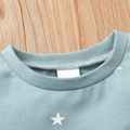 2pcs Baby Boy/Girl Stars/Dots Print Short-sleeve Tee and Shorts Set Bluish Grey image 3