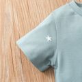 2pcs Baby Boy/Girl Stars/Dots Print Short-sleeve Tee and Shorts Set Bluish Grey image 4