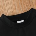 2pcs Baby Girl 95% Cotton Short-sleeve Love Heart & Letter Print T-shirt and Button Front Shorts Set Black image 4