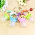 Vegetable Fruit Chew Nibbler Feeder for Baby Safety Silicone Rattle Bell Pacifier Bottle Infant Training Feeding Bottle Blue