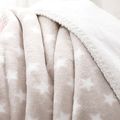 Stars Print Fleece Blankets Home Kids Soft Warm Coral Fleece Thickened Double Layer Blanket Receiving Blanket Office Nap Blanket Brown