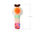 Baby Cartoon Animal Stuffed Hand Rattle with Sound Soft Plush Infant Developmental Hand Grip Toy Gift for Baby Girls Boys White image 1