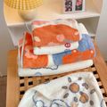 Baby Towel Cute Cartoon Hooded Coral Fleece Bath Towel Face Washing Water Absorption Towel Soft Household Bath Towel Orange