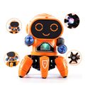 Dancing Robot Walking Dancing Electronic Battery Operated LED Flashing Lights and Music Robot Toys for Kids Boys and Girls White