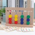 Wooden Four Color Game Slide Puzzle Color & Shape Matching Brain Teasers Logic Game Montessori Learning Toys Preschool Educational Wooden Toys Brown