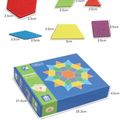 Wooden Pattern Blocks Set Geometric Manipulative Shape Puzzle Early Educational Montessori Tangram Toys Kids Jigsaw Puzzles Pink