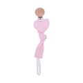 Beech Wooden Baby Pacifier Clip Teething Necklace Toy Pacifier Clips with Doll-shaped Cloth Nipple Chain Pink