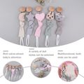 Beech Wooden Baby Pacifier Clip Teething Necklace Toy Pacifier Clips with Doll-shaped Cloth Nipple Chain Pink