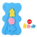 Baby Bath Sponge Cushion Skid-Proof Soft Infant Baby Bath Sponges Mat for Bathing Newborn Bath Accessories Blue