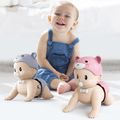 Cute Electric Crawling Baby Doll Electric Music Ass Twisting Toy Clockwork Doll Wind Up Toy Toddler Training Toys Pink