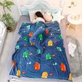 Cartoon Dinosaur Print Fleece Blankets Home Kids Soft Coral Fleece Air Conditioning Blanket Office Nap Blanket Green