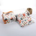100% Cotton Cartoon Animal Dinosaur Pattern Baby Blankets 6-layer Cotton Gauze Soft Absorbent Newborn Swaddle Blanket Shower Wipes Orange image 4