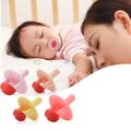 Soft Silicone Infant Pacifier Creative Funny Lips Baby Pacifier Nipple Breathable and Prevent Suffocation Orange