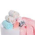 Baby Blanket Quilt Cartoon Unicorn Pattern Baby Breathable Quick-drying Bamboo Cotton Swaddle Receiving Blanket Dark Pink