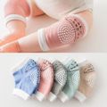 3-Pairs 100% Cotton Baby Knee Pads for Crawling Anti-Slip Knee Unisex Baby Toddlers Kneepads Grey image 2