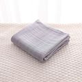 Solid Baby Blanket Quilt Double Layer Soft Bamboo Cotton Newborn Swaddle Wrap Receiving Blanket Light Grey