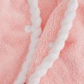Hooded Baby Bath Towel Soft Absorbent Coral Fleece Plain Bathrobe Bath Blankets Towel Pink