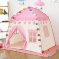 Kids Play Tent Castle Flower or Stars Castle Playhouse for Indoor Outdoor Portable Playroom Oxford Fabric Pink