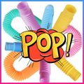 12-pack Pop Tubes Sensory Toys Fine Motor Skills & Learning Fidget Toys for Toddlers Kids Adults Color-A image 2
