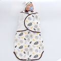 Plant Print Baby Swaddle Sleep Sacks Bamboo Cotton Newborn Infant Wearable Swaddling Wrap Blanket Sleeping Bag Brown image 3