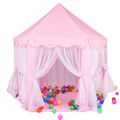Princess Castle Tent Indoor Kids Fairy Play Tents Mesh Design Breathable and Cool Pink image 1